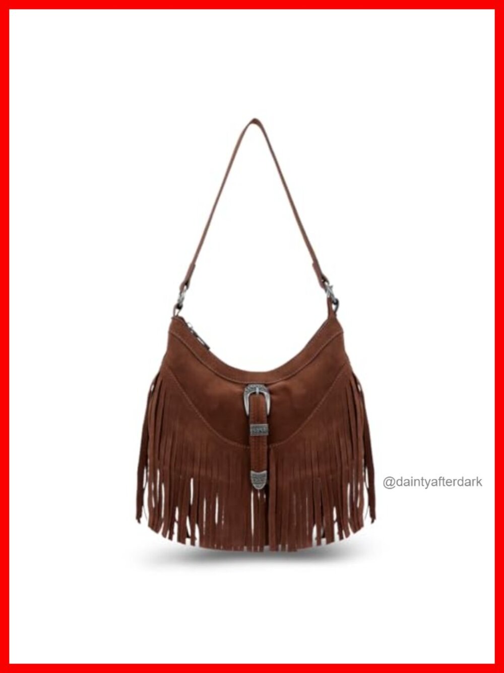 Faux Leather Fringe Hobo Crossbody Bag Tassel Shoulder Purse